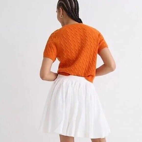 J. Crew White Pleated Linen Mini Skirt Size 8 - Picture 5 of 12